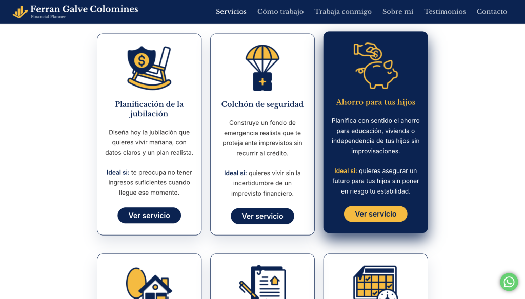 explicación de los servicios